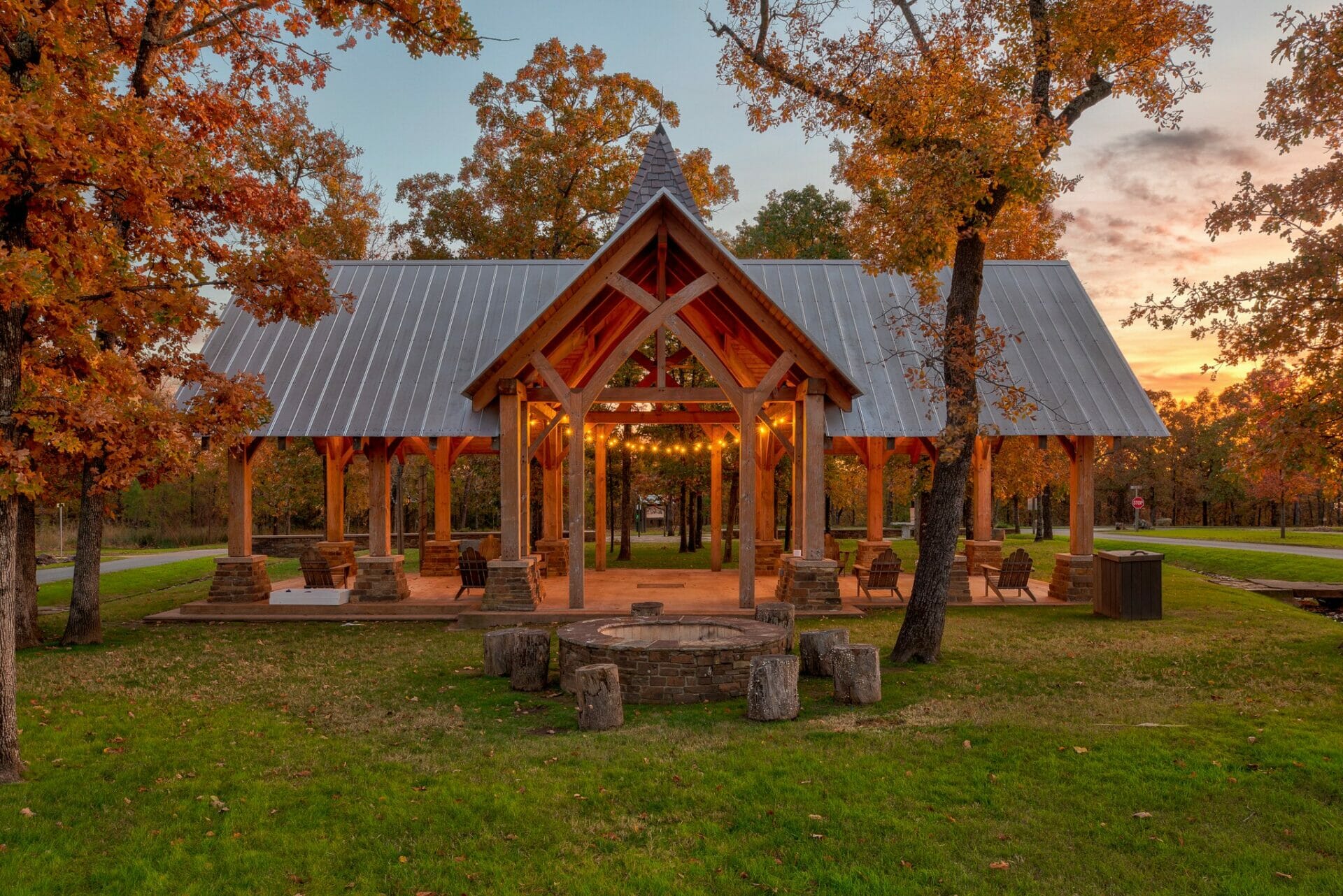 Community building with roof