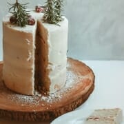 White Almond Cake with Cranberry Almond Buttercream